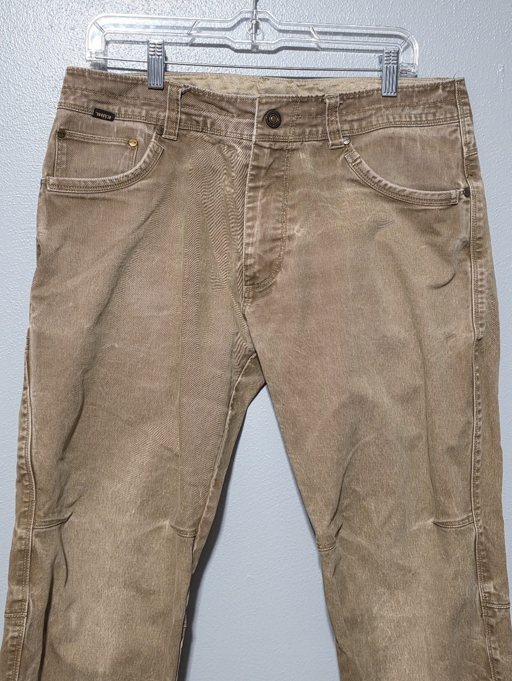 KÜHL Rydr Pants Mens 34x28 Tan Brown Canvas Workwear Gorpcore - Picture 3 of 11